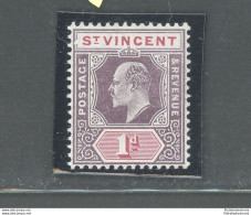 1904-11 ST. VINCENT - Stanley Gibbons N. 86 - 1d. Dull Purple And Carmine - MNH** - Sonstige & Ohne Zuordnung