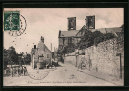 CPA Laon, L`Avenue De La République Et L`Eglise Saint-Martin  - Laon