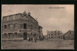 CPA Anizy-le-Chateau, La Place, Café Du Commerce  - Other & Unclassified