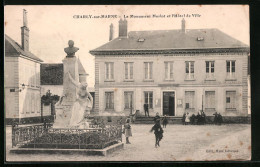 CPA Charly-sur-Marne, Le Monument Morlot Et L`Hotel De Ville  - Autres & Non Classés