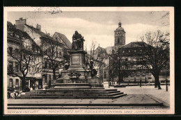 AK Schweinfurt, Marktplatz Mit Rückertdenkmal Und Johanniskirche  - Schweinfurt