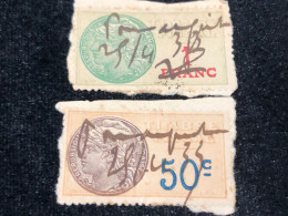 FRANCE Wedge Before (1$ 50 CENTS FRANCE Wedge) 2 Pcs 2 Stamps Quality Good - Sammlungen