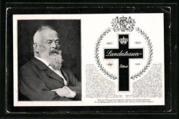 AK Portrait Prinzregent Luitpold, Landestrauer-Postkarte  - Familles Royales
