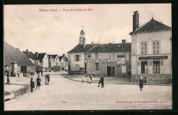 CPA Piney, Place De L'Hotel De Ville  - Sonstige & Ohne Zuordnung