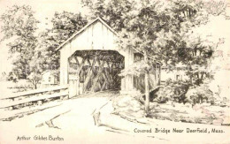 72744129 Deerfield_Massachusetts Covered Bridge K?nstlerkarte Arthut Gibbes Burt - Autres & Non Classés