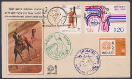 Inde India 1980 Special Cover Camel Post, Postman, Nippon, Japan, Mount Fuji, Aeroplane, Airplane, Pictorial Postmark - Brieven En Documenten