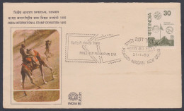 Inde India 1980 Special Cover International Stamp Exhibition, Camel Post, Postman, Philately, Pictorial Postmark - Covers & Documents