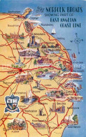 72735190 Norfolk Broads Map Showing Part Of East Anglian Coast Line Norfolk Broa - Andere & Zonder Classificatie