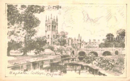 72735175 Oxford Oxfordshire Magdalen College Drawing Kuenstlerkarte Oxford Oxfor - Other & Unclassified