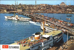 71842276 Istanbul Constantinopel Galata Bruecke Neue Moschee Sueleymaniye Dampfe - Turkije