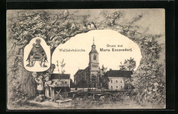 AK Maria Enzersdorf, Wallfahrtskirche, Gnadenbild, Passepartout  - Autres & Non Classés