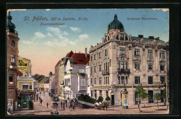 AK St. Pölten, Kremserstrasse Mit Restaurant Kaiserkrone U. K. K. Poststation  - Autres & Non Classés