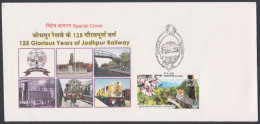 Inde India 2007 Special Cover Jodhpur Railway, Railways, Train, Trains, Vintage Steam Engine, Bridge, Pictorial Postmark - Cartas & Documentos