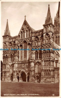 R112819 West Front. Salisbury Cathedral. RP. 1953 - Mundo