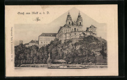 AK Melk A. D. Donau, Panorama Vom Stift, Donaudampfer  - Other & Unclassified