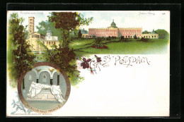 Lithographie Potsdam, Neues Palais, Friedenskirche, Mausoleum Kaiser Friedrich III.  - Potsdam