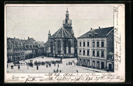 AK Zweibrücken, Marktplatz Mit Kirche Und Passanten  - Zweibrücken