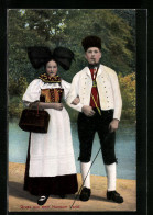 AK Paar Aus Dem Hanauer Land In Schwarzwälder Tracht  - Costumes