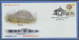 Inde India 2007 Special Cover Raigad Fort, Janjira Fort, Mountain, Hill, Architecture, Hindu Temple Pictorial Postmark - Covers & Documents