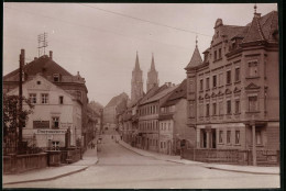 Fotografie Brück & Sohn Meissen, Ansicht Oschatz, Blick In Die Hospitalstrasse Mit Geschäften  - Orte