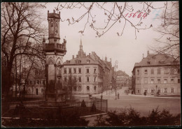 Fotografie Brück & Sohn Meissen, Ansicht Freiberg I. Sa., Blick Auf Das Schwedendenkmal Und In Die Petersstrasse  - Orte