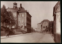 Fotografie Brück & Sohn Meissen, Ansicht Hainichen I. Sa., Blick In Die Mühlenstrasse Mit Dem Rathaus  - Luoghi