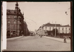 Fotografie Brück & Sohn Meissen, Ansicht Nordhausen, Bahnhofstrasse Mit Hotel Wieg Und Strassenbahn  - Orte