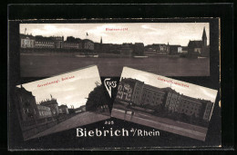 AK Biebrich A. Rhein, Rheinansicht, Grossherzogl. Schloss, Unteroffizierschule  - Autres & Non Classés