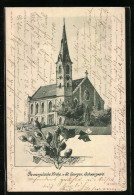 Künstler-AK St. Georgen /Schwarzwald, Die Evangelische Kirche  - Other & Unclassified