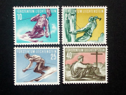 LIECHTENSTEIN MI-NR. 334-337 POSTFRISCH(MINT) SPORT (II) 1955 SKI BERGSTEIGEN - Unused Stamps