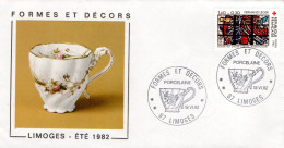 EXPO PORCELAINE FORMES ET DECORS à LIMOGES 1982 - Commemorative Postmarks