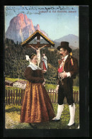 Cartolina Costumi Di Val Gardena /Dolomiti, Paar In Tiroler Tracht  - Unclassified