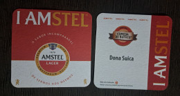 AMSTEL BRAZIL BREWERY  BEER  MATS - COASTERS # Bar DONA SUÍÇA Front And Verse - Beer Mats