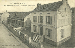 77  ESBLY - LA RUE MADEMOISELLE POULET - LA MAIRIE ET LES ECOLES (ref 7213) - Esbly