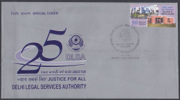 Inde India 2006 Special Cover Delhi Legal Services Authority, Law, Justice, Judiciary, Pictorial Postmark - Brieven En Documenten