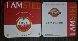 AMSTEL BRAZIL BREWERY  BEER  MATS - COASTERS # Bar SANTO BUTIQUIM  Front And Verse - Sotto-boccale