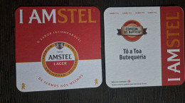 AMSTEL BRAZIL BREWERY  BEER  MATS - COASTERS # Bar TO A TOA BUTEQUERIA  Front And Verse - Beer Mats