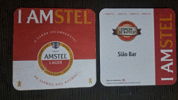 AMSTEL BRAZIL BREWERY  BEER  MATS - COASTERS # Bar SIÃO  Front And Verse - Beer Mats