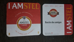 AMSTEL BRAZIL BREWERY  BEER  MATS - COASTERS # Bar BARZIM DOS AMIGOS  Front And Verse - Portavasos