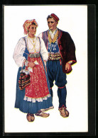 AK Paar In Dalmatischer Tracht Aus Podgora  - Sin Clasificación