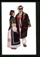 AK Paar In Tracht Aus Slawonien, Vinkovci  - Non Classés