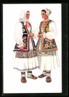 AK Zwei Frauen In Kroatischer Tracht Aus Vugrovec  - Zonder Classificatie