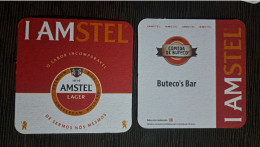 AMSTEL BRAZIL BREWERY  BEER  MATS - COASTERS # Bar BUTECO S  Front And Verse - Beer Mats