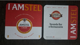 AMSTEL BRAZIL BREWERY  BEER  MATS - COASTERS # Bar Varanda Bar Restaurante Front And Verse - Bierviltjes