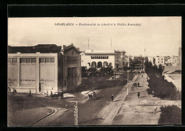 CPA Casablanca, Boulevard De La Liberté Et Le Théâtre Municipal  - Casablanca