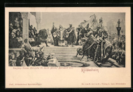 AK Hildesheim, Empfang Kaiser Heinrichs II. Durch Bischof Bernward 1003  - Hildesheim