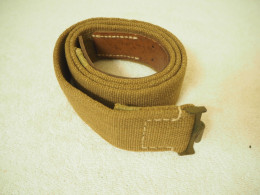  WW2 German Military Canvas And Leather Tropical Belt - Uniformes