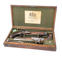 Alexander Wilson, London, Cased Percussion Cap Pistols, C. 1830s, Approx. .50 Cal., L 8" Barrels - Armas De Colección