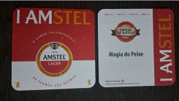 AMSTEL BRAZIL BREWERY  BEER  MATS - COASTERS # Bar Magia Do Peixe Front And Verse - Sotto-boccale