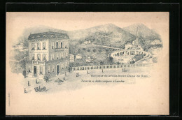 Lithographie Sion, Vue Prise De La Villa Notre-Dame, Terrasse A Jardin Uniques à Lourdes  - Sion